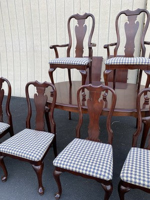 66604 SUMTER Furniture Dining  Table w/ 2 Leafs + 6 Chairs Dining  Top 100" x 44