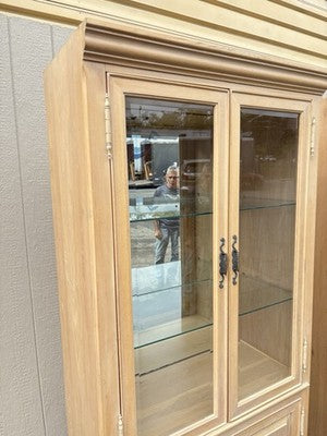 67067 PAIR Bookcase Curio Cabinets with Plate Glass Shelves