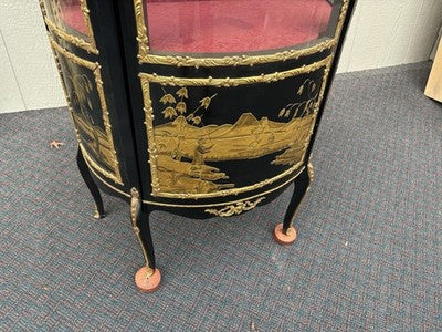 67089 Louis XV Ebony Curio Cabinet with Bronze ormalu