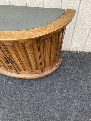 66619 Modern Half Round Decorator Cabinet Console Stand