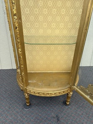 67024 Decorator Gold Bow Glass Curio Cabinet Etergie