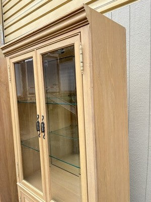 67067 PAIR Bookcase Curio Cabinets with Plate Glass Shelves