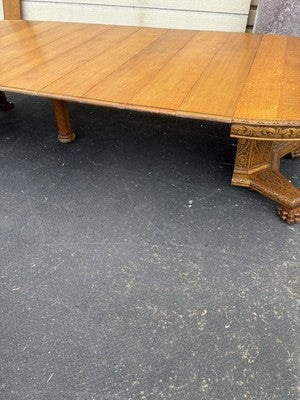 66723 Super RARE Antique Victorian Table w/ 10 Leafs Top 54" x 144"