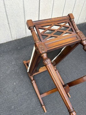 66887   Decorator Mahogany Vanity Bench Stool  XX