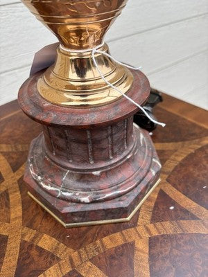 67093   QUALITY Brass and Marble Figural Table Lamp