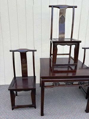 67061 Oriental Dining Table with 4 Side Chairs Table 36" x 36" x 28"H