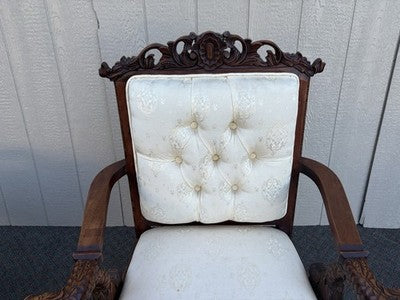 67096 Custom Hand Carved Figural Armchair Chair