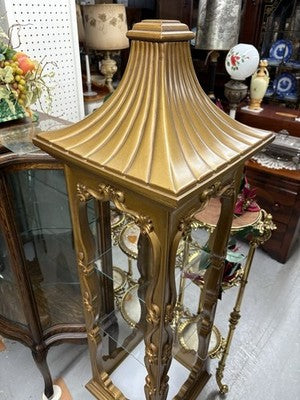 62471 Mid Century Modern Gold Curio Cabinet Etergie