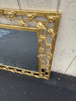 66706 Fancy Gold Decorator Metal Mirror with Leafs