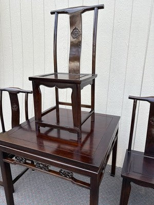 67061 Oriental Dining Table with 4 Side Chairs Table 36" x 36" x 28"H