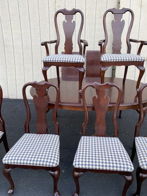 66604 SUMTER Furniture Dining Table w/ 2 Leafs + 6 Chairs Dining Top 100" x 44