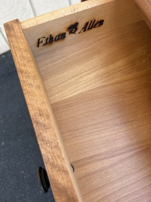 66692  ETHAN ALLEN Stenciled Tea Cart Rolling Dropside Cart