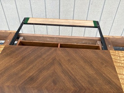 66885   Inlaid Antique Flip Top Sideboard Dining Table with Drawer