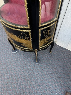 67089 Louis XV Ebony Curio Cabinet with Bronze ormalu