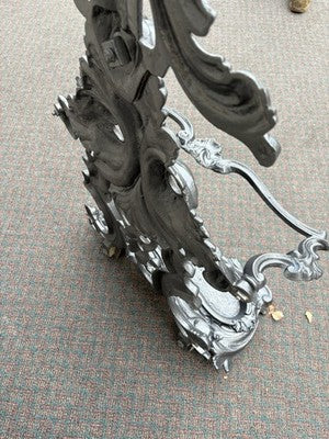 67150 Antique Victorian Cast iron Hat Rall With Mirror and Umbrella holders