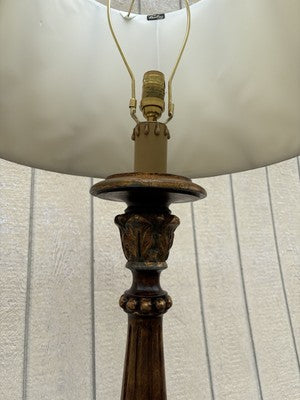 66761    Fancy BRADBURN GALLERY  Decorator Pole Lamp Light with Signed Shade