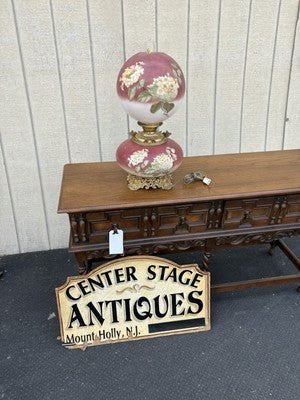 66594  Antique Gone With The Wind Electrified Oil Lamp