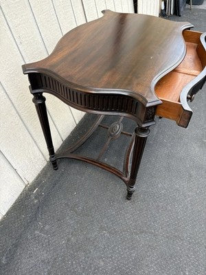 66896 Antique Mahogany Lamp Table Stand w/ Drawer