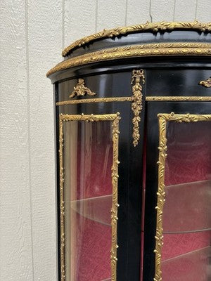 67089 Louis XV Ebony Curio Cabinet with Bronze ormalu