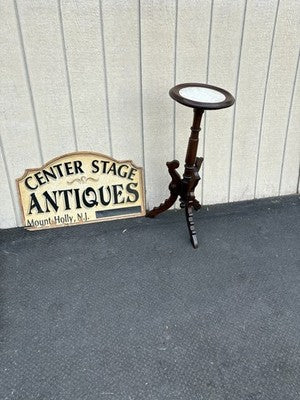 66822 Antique Victorian Marble Top Lamp Table Stand
