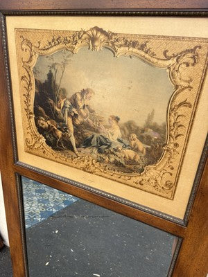 66642 Large Decorator Mirror in Wood Frame La Cage