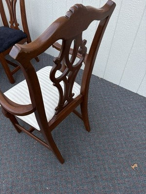 67163 Set of 8 Mahogany SUMTER Cabinet  Dining Chair s