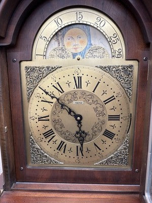 57046 TREND Mahogany Grandfather Clock Good Working Condition.