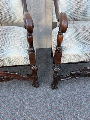 66083 PAIR Antique Throne Armchair Chair s