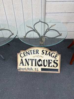 67157   Modern QUALITY Glass and Iron Accent Table Stand