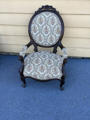 65317 Antique Walnut  Victorian Armchair Chair