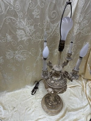 55229 Pair Fancy Mid Century Candelabra Table Lamps