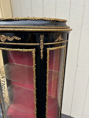 67089 Louis XV Ebony Curio Cabinet with Bronze ormalu