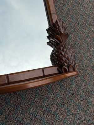 66927  Solid Mahogany Hand Carved Artist Signed FRITCH 1979 Mirror
