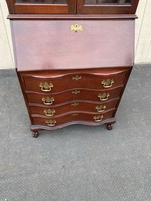 66491 JASPER Furniture Bubble Glass Secretary Desk w/ Bookcase Top