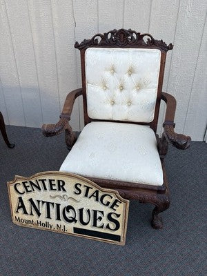 67096 Custom Hand Carved Figural Armchair Chair