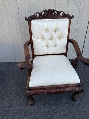 67096 Custom Hand Carved Figural Armchair Chair