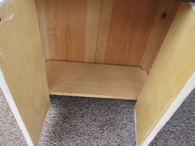 56069 HAND PAINTED FRUIT BASKET CONSOLE TABLE 2 DOOR CABINET WITH DRAWER