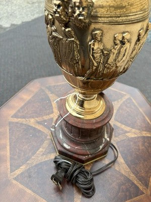 67093   QUALITY Brass and Marble Figural Table Lamp