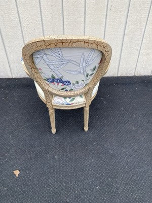 66500 Decorator Bergere Armchair Chair with Bird Design Fabric