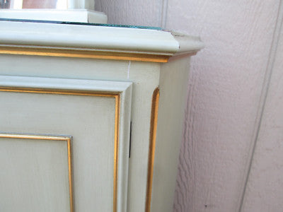 56501  Decorator Credenza Console  Cabinet Table Stand w/ Mirror