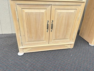 67067 PAIR Bookcase Curio Cabinets with Plate Glass Shelves