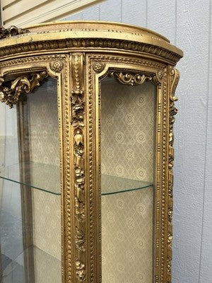 67024 Decorator Gold Bow Glass Curio Cabinet Etergie