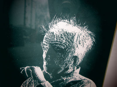 54296  Old Man Modern  Print Picture in Ebony Picture Frame