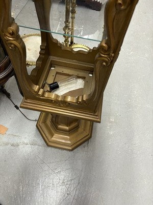 62471 Mid Century Modern Gold Curio Cabinet Etergie