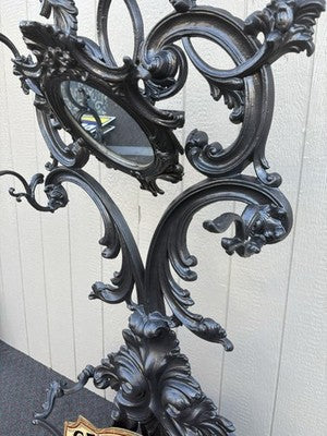 67150 Antique Victorian Cast iron Hat Rall With Mirror and Umbrella holders