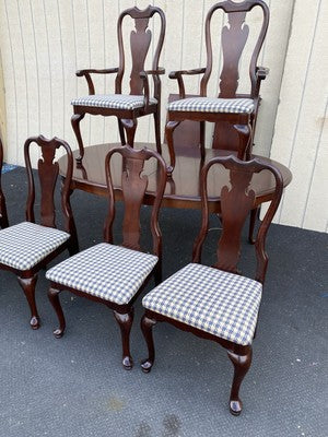 66604 SUMTER Furniture Dining Table w/ 2 Leafs + 6 Chairs Dining Top 100" x 44