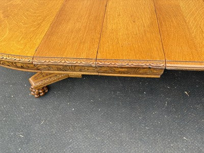 66723 Super RARE Antique Victorian Table w/ 10 Leafs Top 54" x 144"