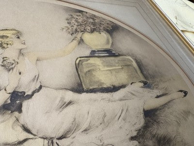 ART YS:      Antique Print   Woman and Roses Copyright 1934 Camila Lucas NYC USA