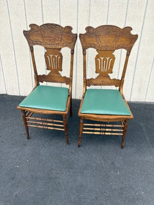 66722 Pair Antique Larkin Furniture Oak Dining Chair s Chairs