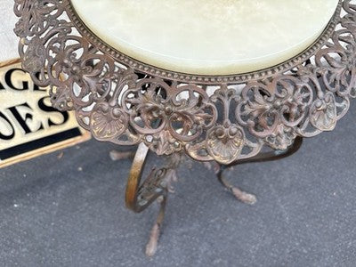 66828  Antique Victorian Marble Top Lamp Table Stand